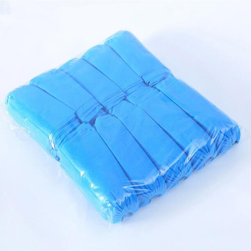 100pcs Disposable Non-woven Shoe Covers Indoors Office Blue Easy Shoe Covers