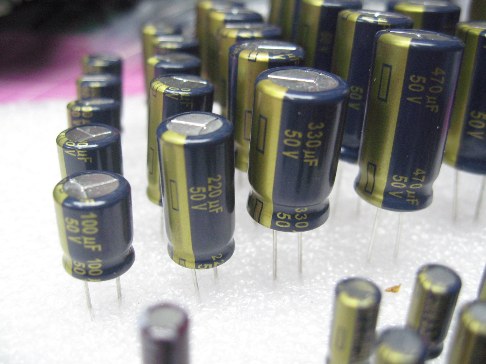 Panasonic – FC Series – Electrolytic Cap Asst – 50v 14 Values 1-2200uF – 64pcs