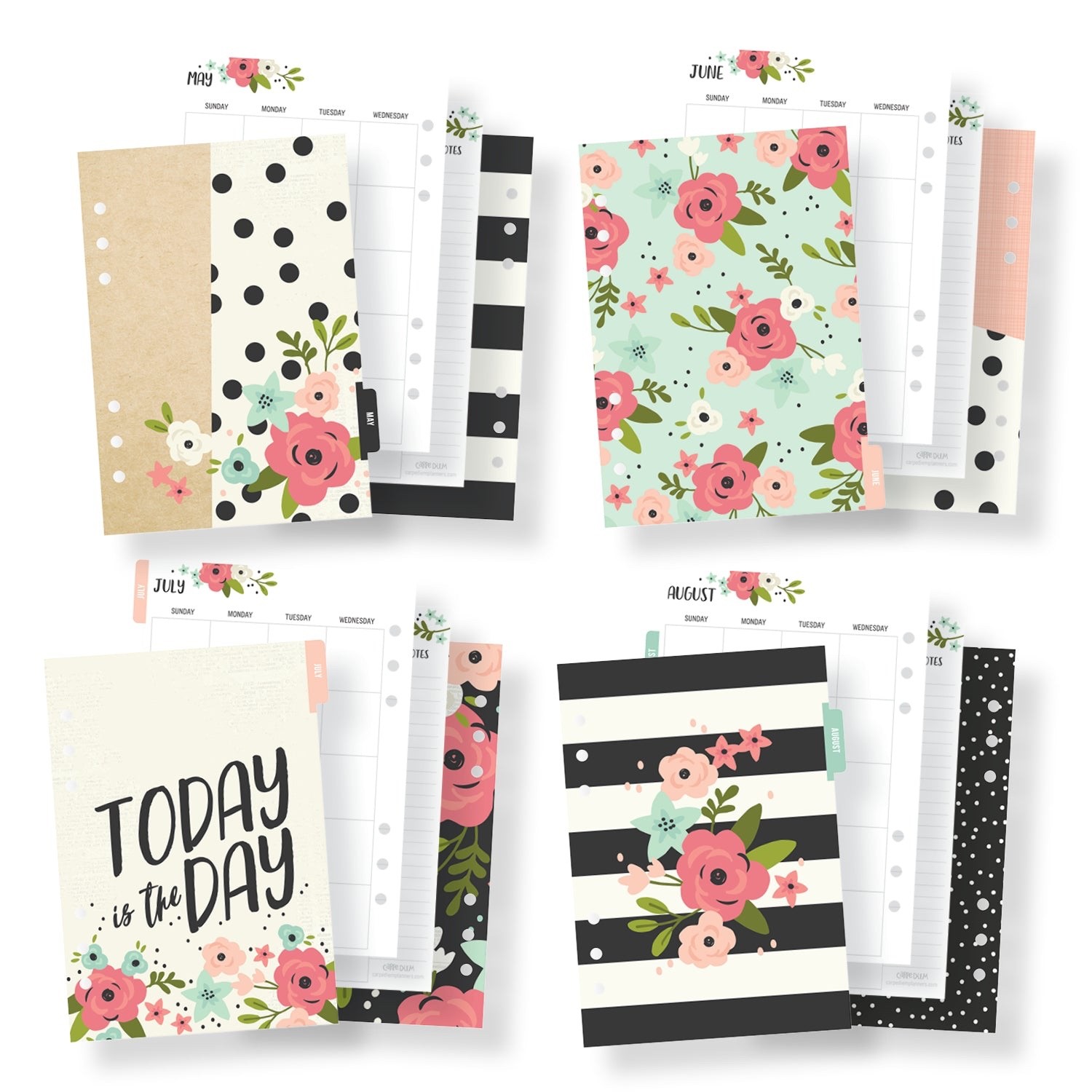 Carpe Diem Undated A5 Monthly Planner Inserts – Bloom