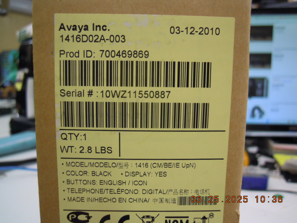 New Open Box Avaya 1416 (CM/BE/IE UpN) Digital Phone | 1416D02A-003 | 700469869