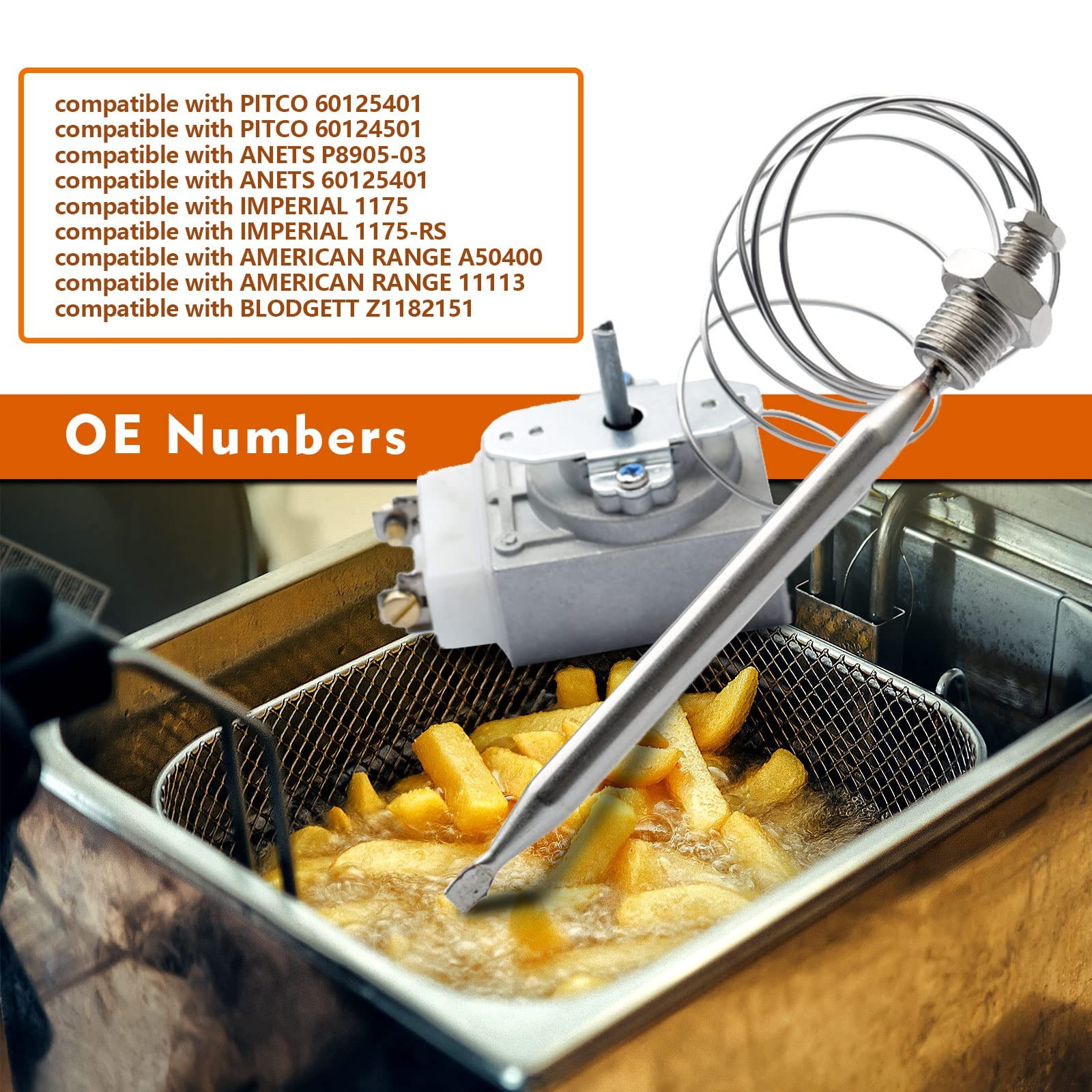 60125401 for Deep Fryer 1175 thermostat compatible standard, 1/4″ Mpt Stuff