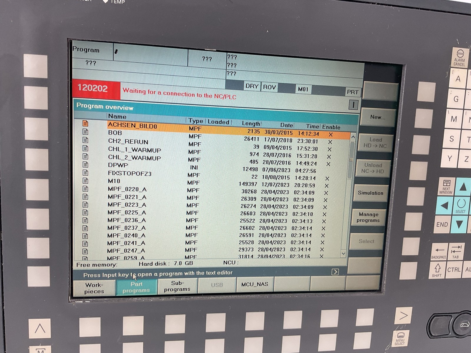 Siemens SINUMERIK PCU 50.5-C 6FC5210-0DF52-2AA0 1.8GHz 1GB CNC 840D Operator