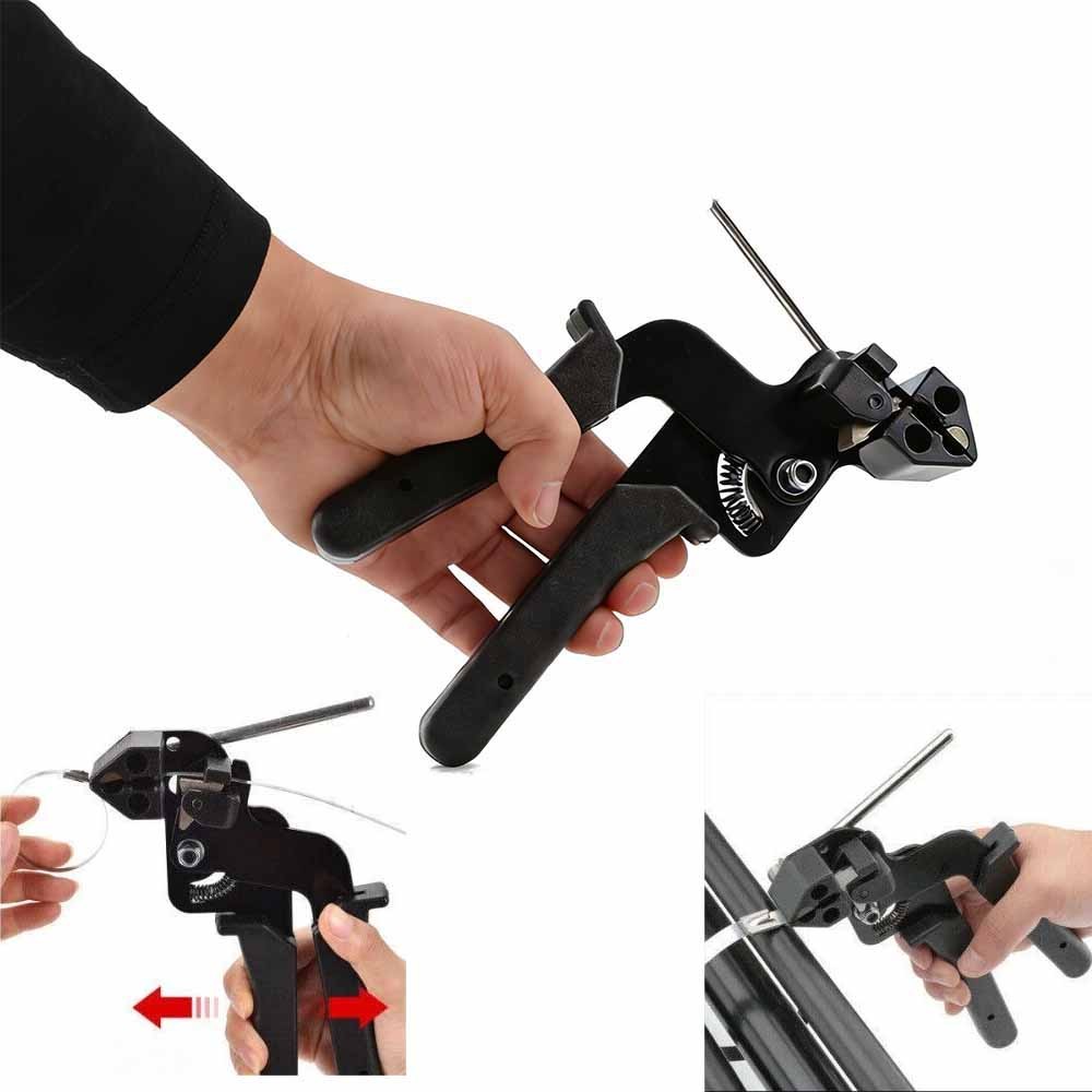 Metal Zip Tie Tool Kit Zip Tie Gun Scissors & 200 PCS Stainless Steel Cable Ties