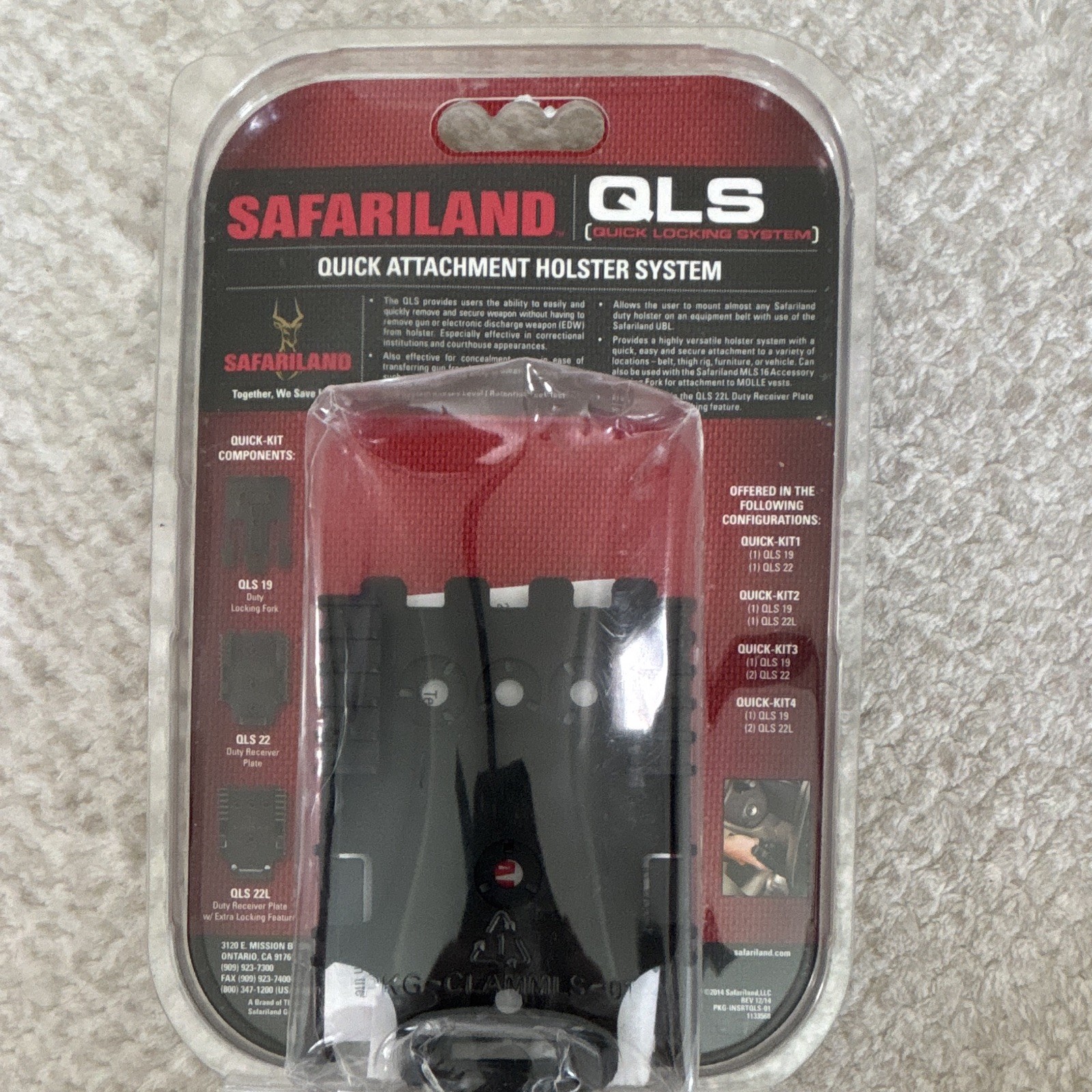 Safariland QLS Quick Locking System Quick Attachment Holster Kit QUICK-KIT2