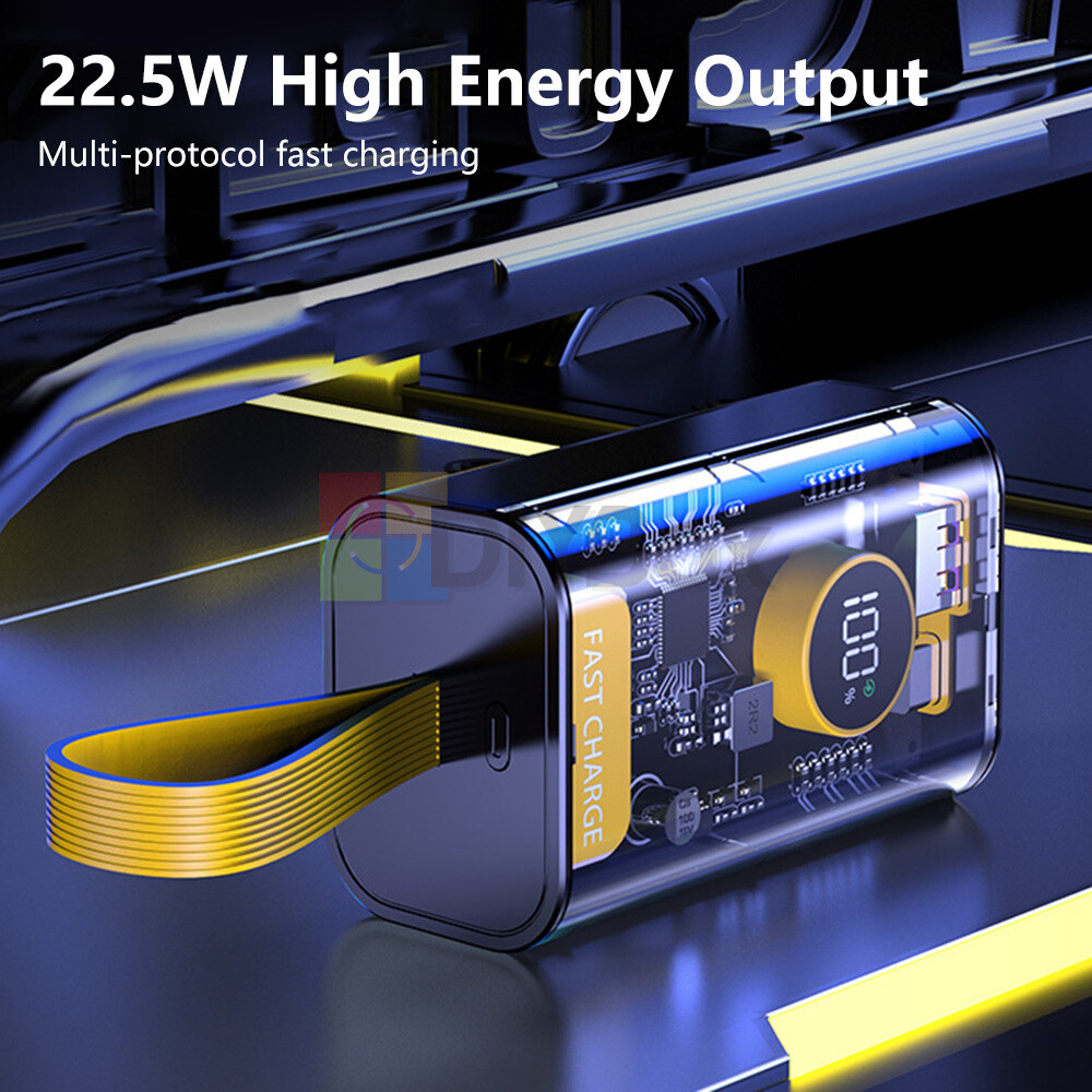 DIY Kits Power Bank Box PD 22.5W Portable 18650 USB Power Bank Case 10000mAh