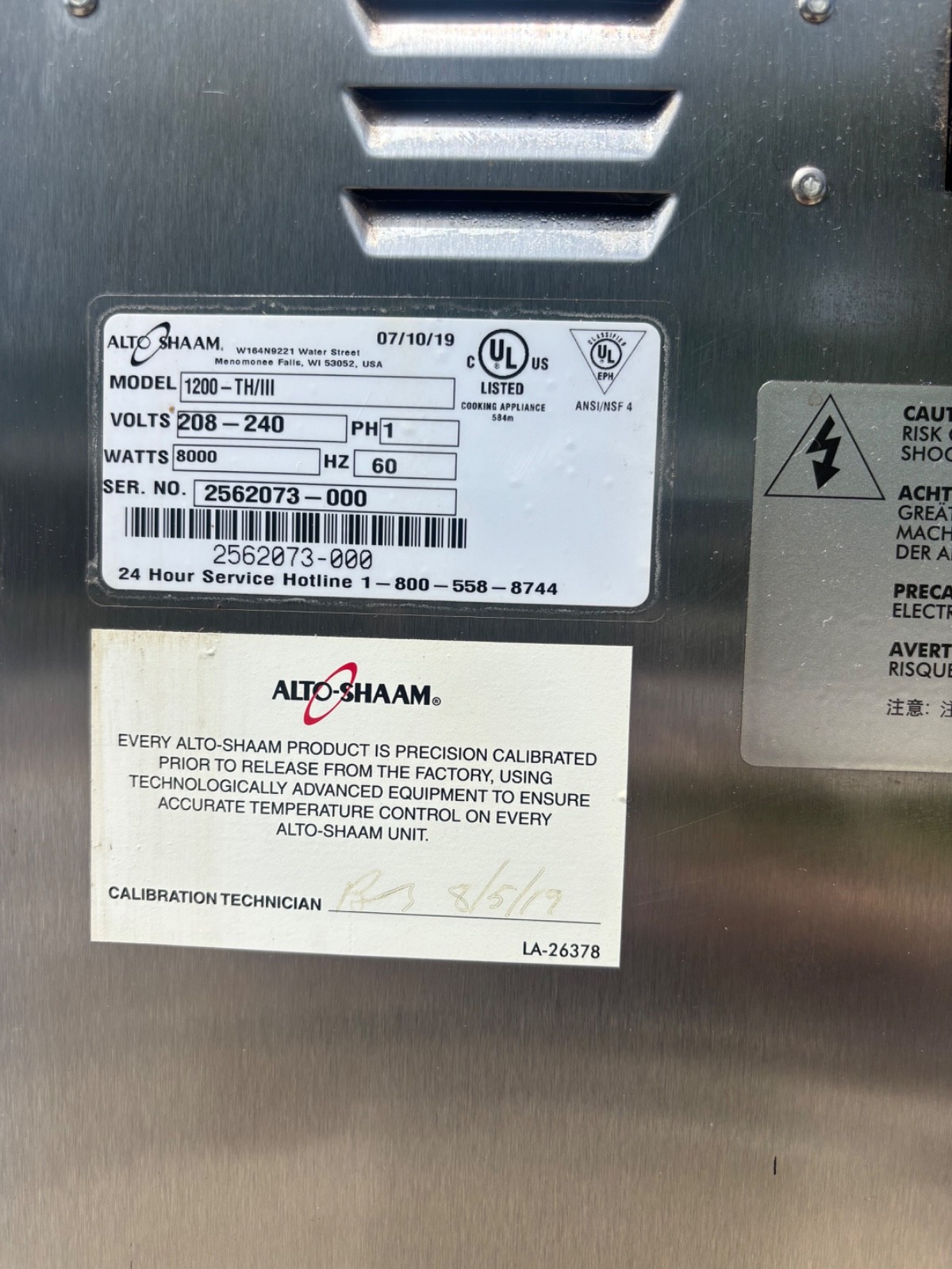 Alto-Shaam 1200-TH/III Full Height Halo Heat® Cook and Hold Oven WORKS GREAT!