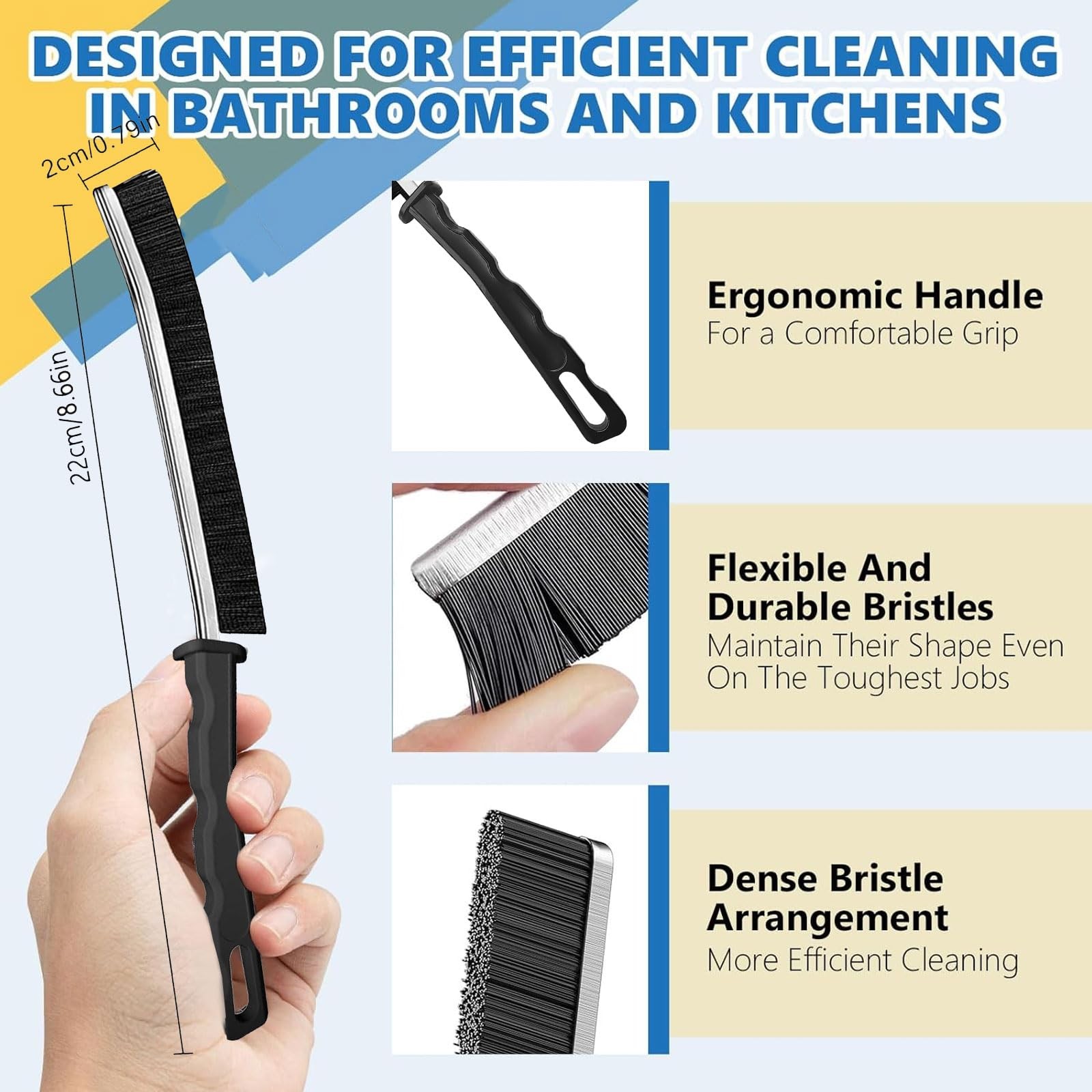 Hard Bristle Crevice Cleaning Brush – Window Track Cleaner