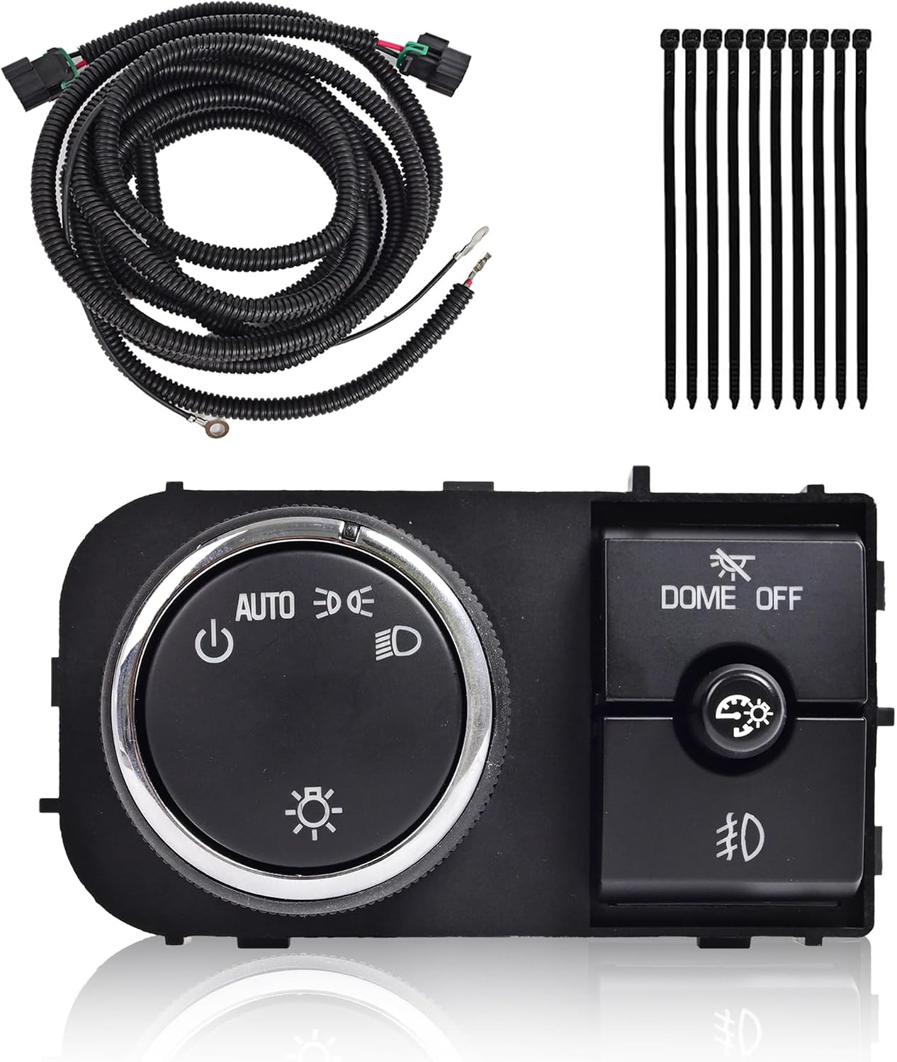 Fog Light Wiring Harness & Headlight Dimmer Switch for 2007-2014 Chevy Silverado