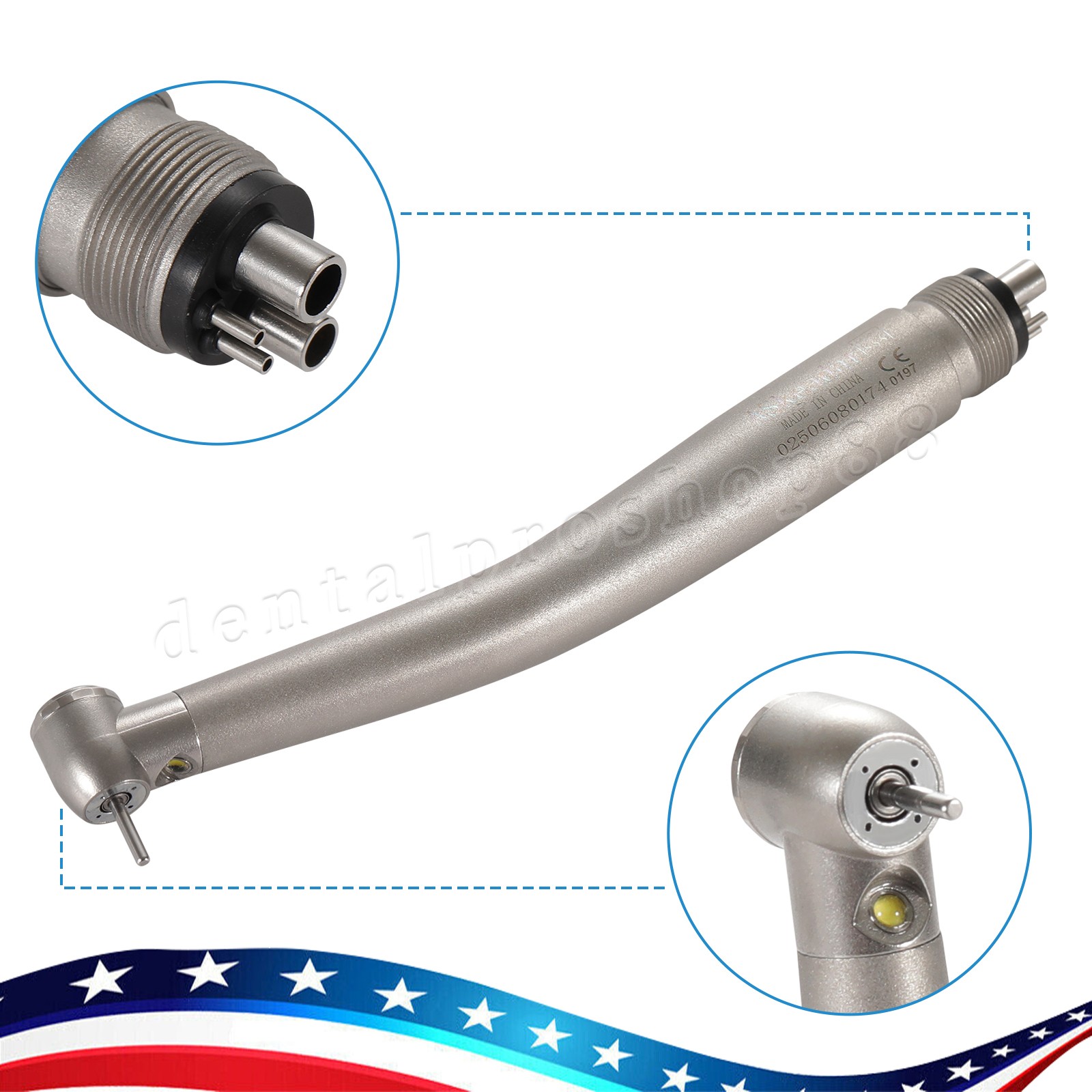 Standard Dental Fiber Optic LED E-generator high speed handpiece Turbine 4 Holes