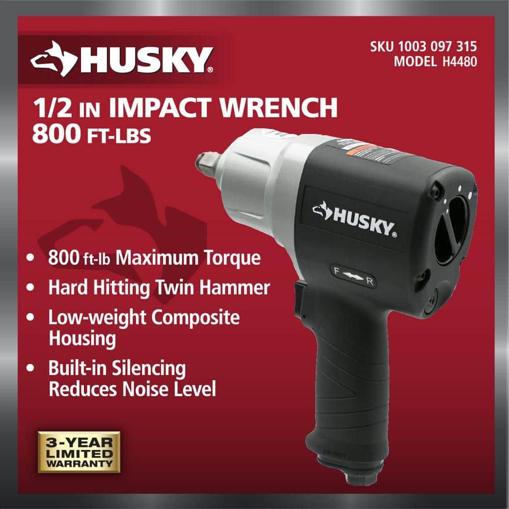 Husky 800 ft./lbs. 1/2 in. Impact Wrench