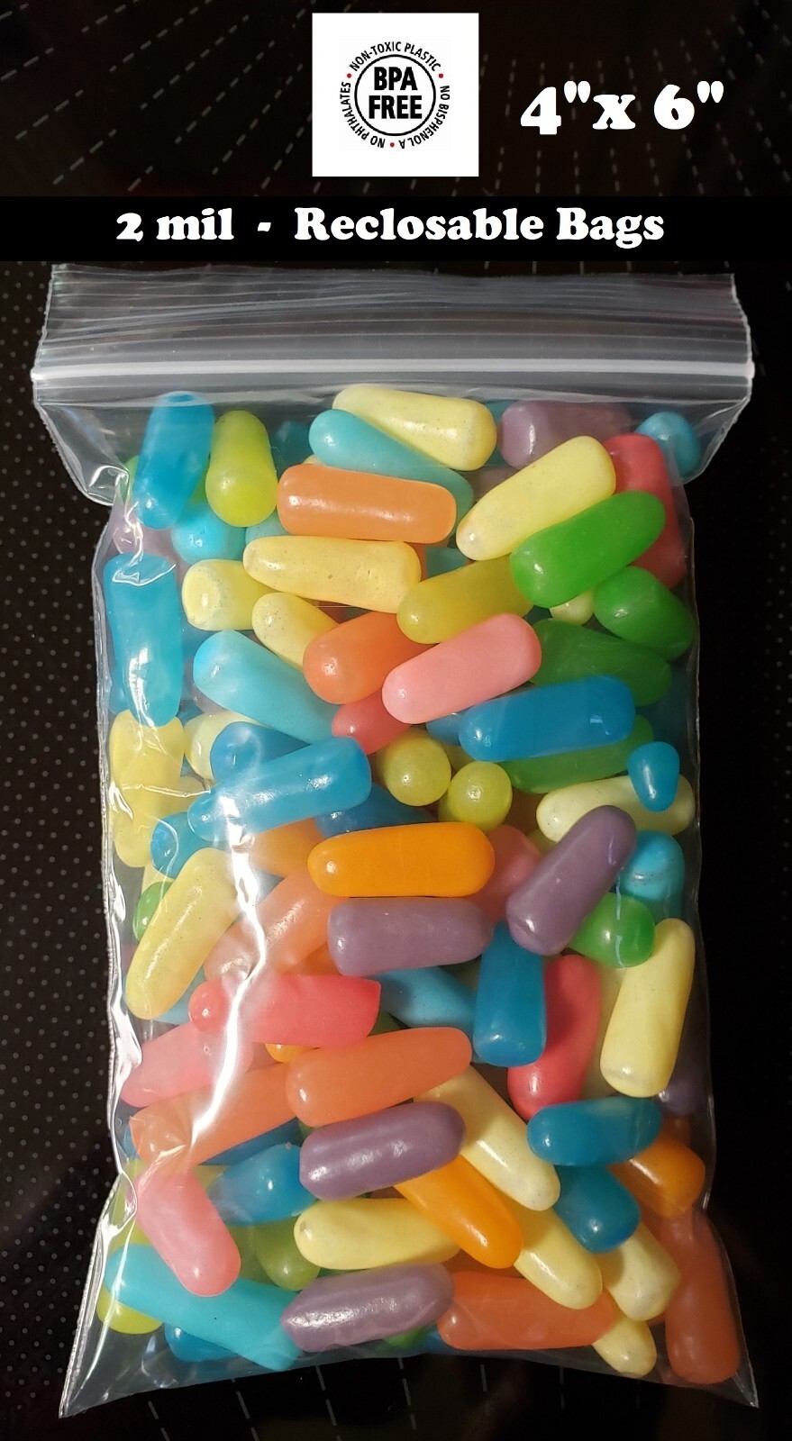 4″ x 6″ Clear Zip Seal Plastic Bags 2Mil Jewelry Pill Zipper Top Lock Baggies