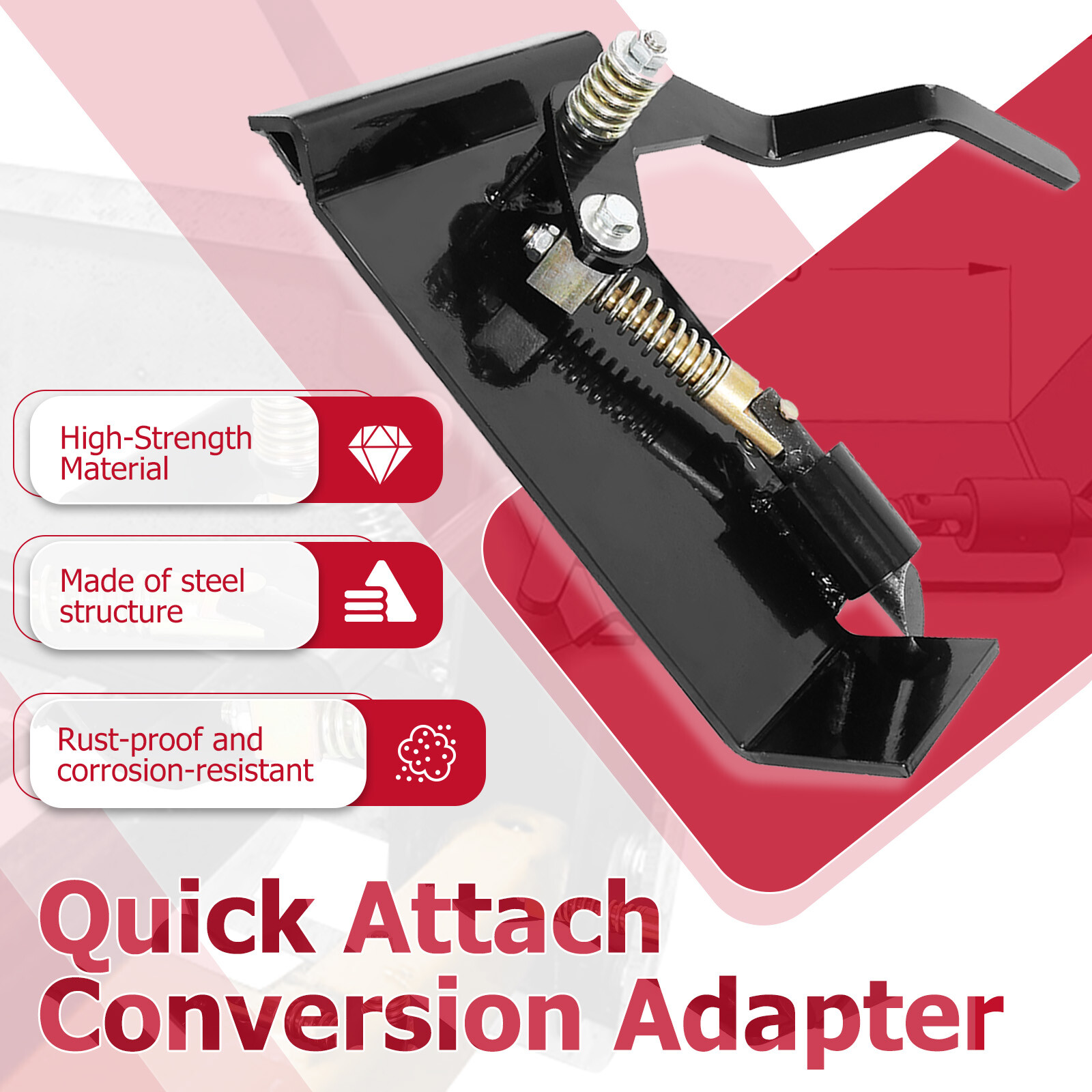 Weld-On Skid Steer Quick Attach Bucket Conversion Adapter Latch Plates Universal