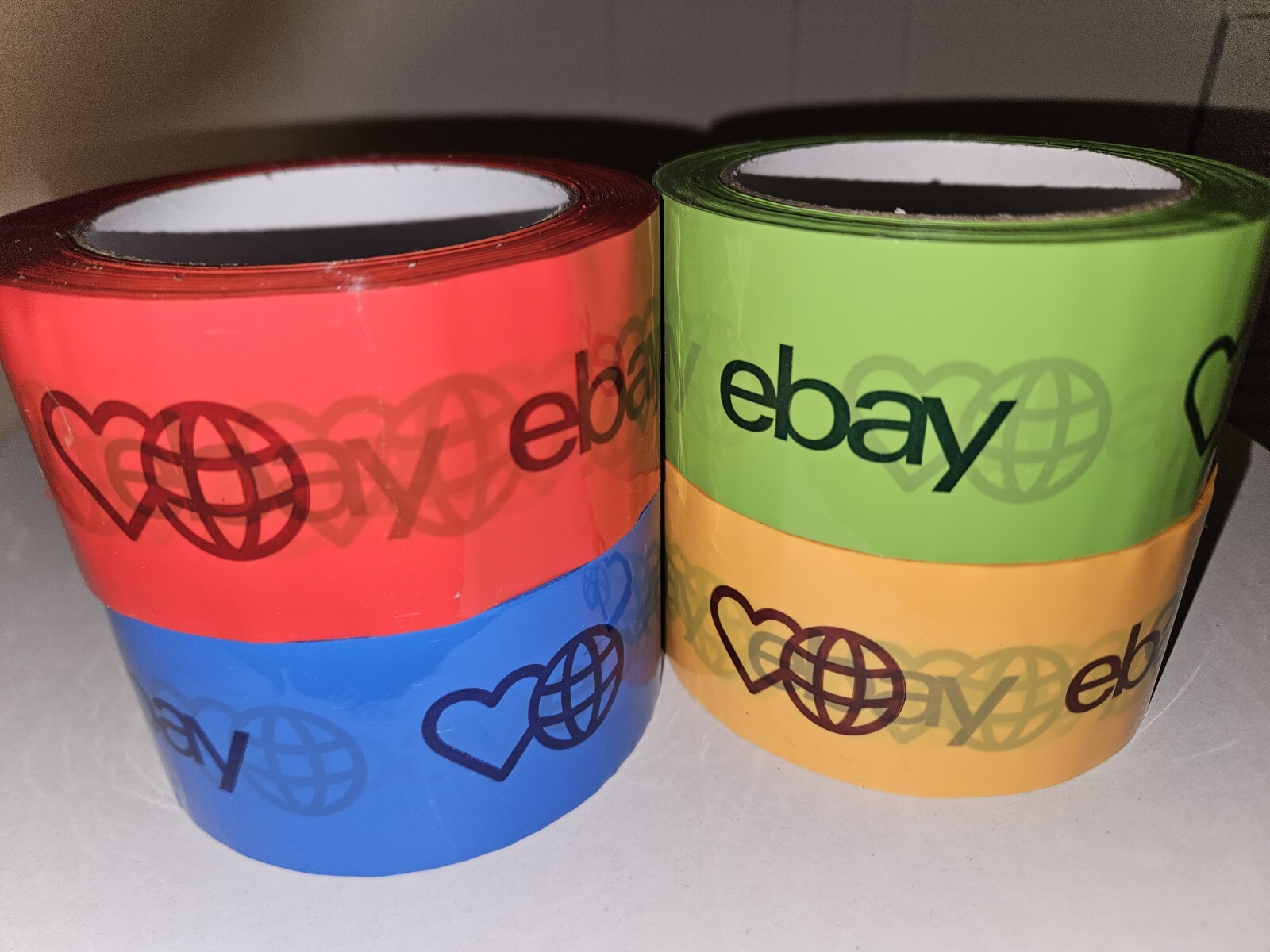 2″ x 75 yards Multi – Official eBay Branded Heart Packaging Tape 4-Pack LE 2023