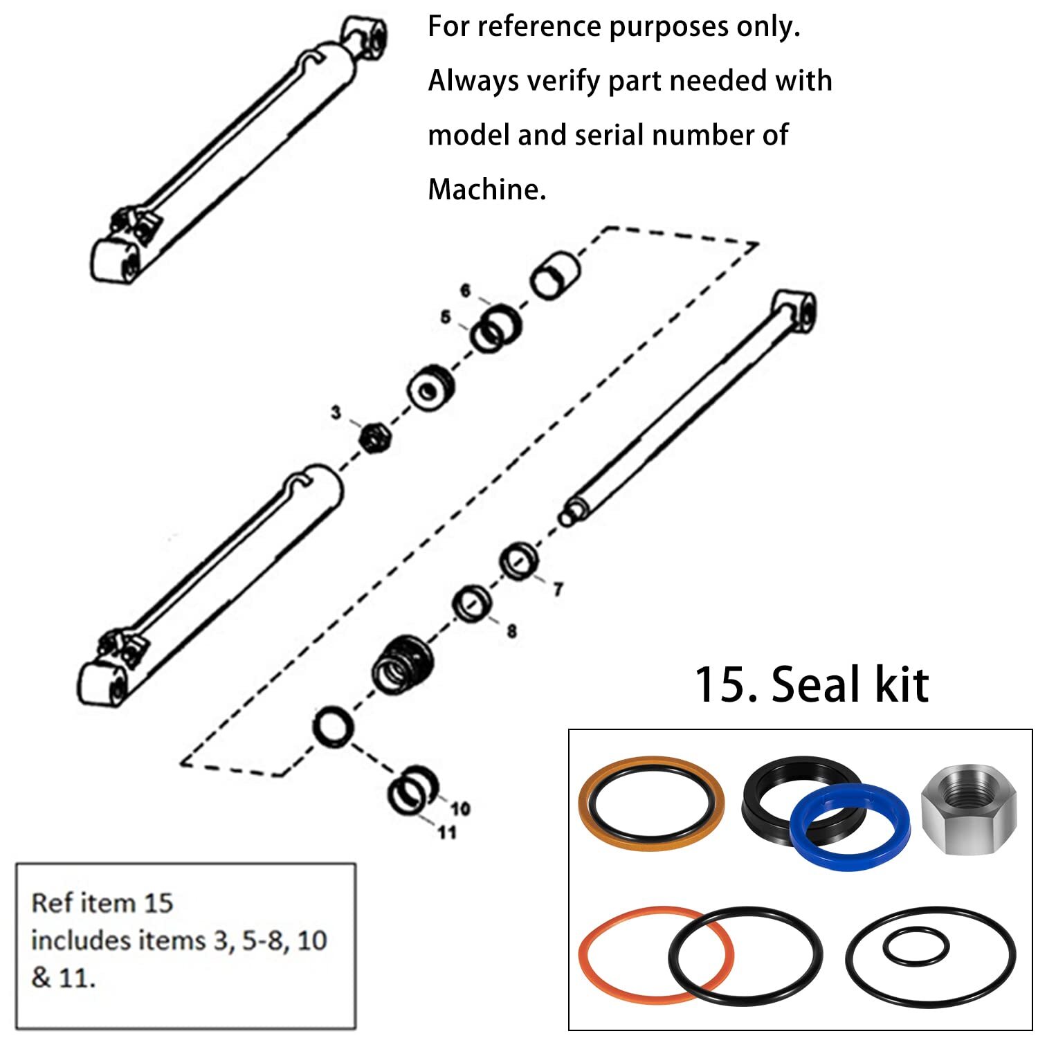 6803329 Hydraulic Lift Cylinder Seal Kit for Bobcat 742 743 753 444 500 520 642
