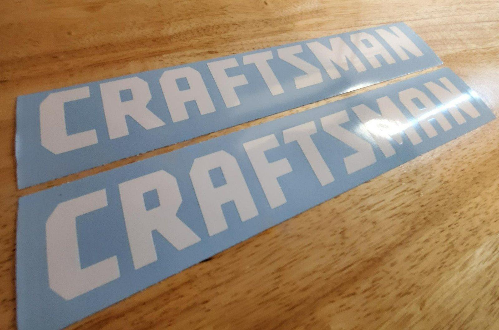 craftsman lawn trailer Decals stickers replacement (2) Gloss white 10″x2″ USA