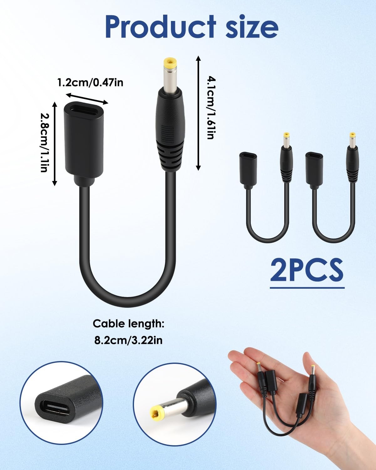 2 Pack USB-C Charging Cable Adapter for PSP, PSP to Type-C Adapter Charger Co…