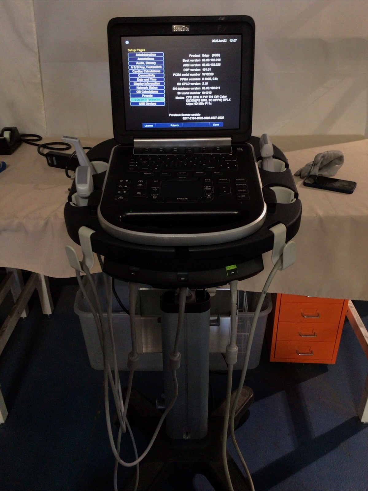 SONOSITE EDGE with 3 Transducers HFL50, SLAx, C60x