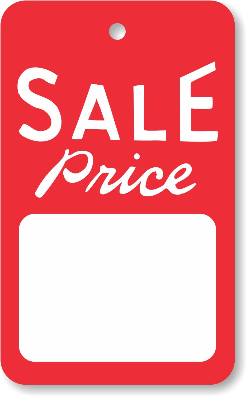 1000 Pack Sale Price Tags Unstrung 1.75×2.875 Inch Red White Retail Supply