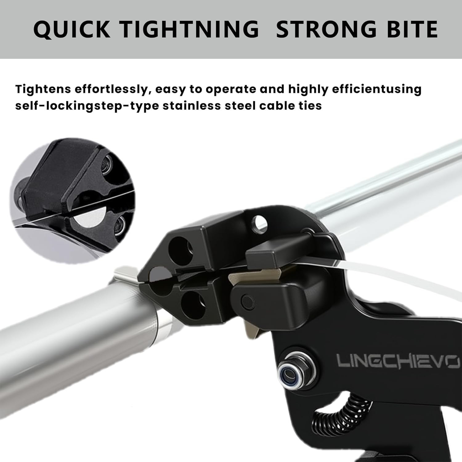 Heavy Duty Metal Zip Tie Gun Tool with 100 PCS 11.7 Stainless Steel Cable Ties