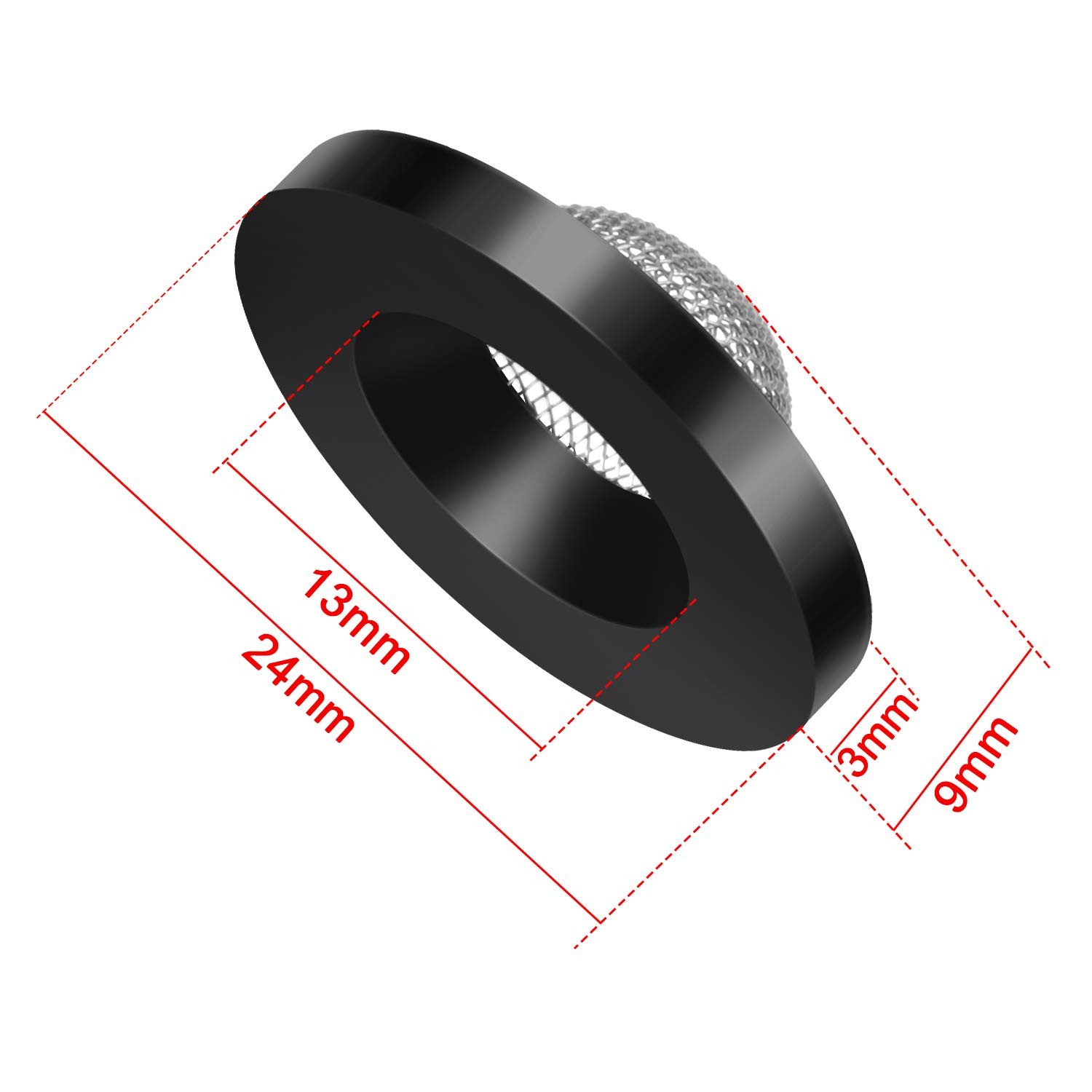 20 Pcs Hose Washer with Screen Filter Washers Stainless Steel & Black Rubber