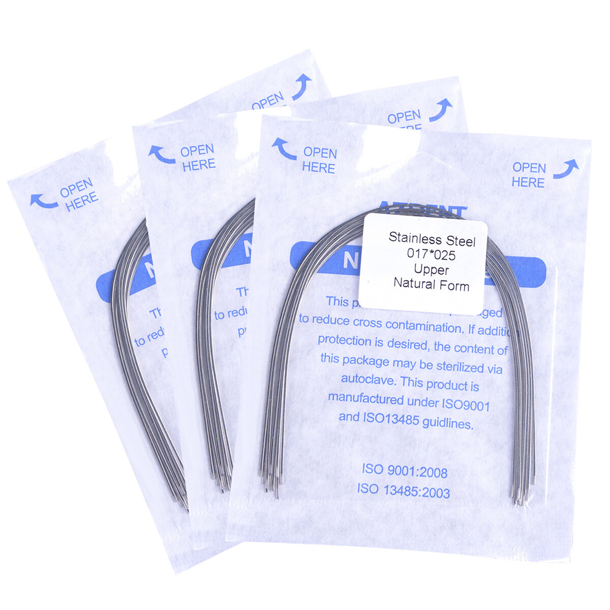 AZDENT Dental Orthodontic Stainless Steel Rectangular Arch Wires Natural Form