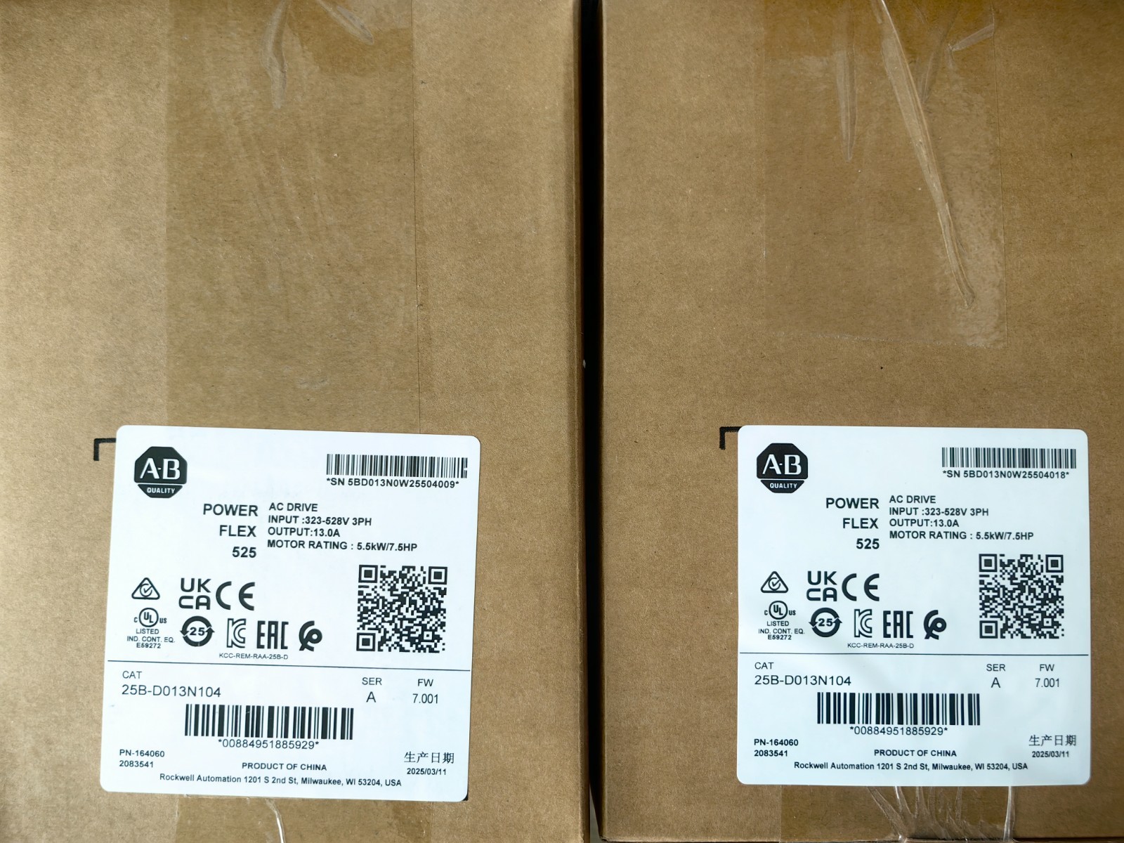 2025 New Allen-Bradley 25B-D013N104 PowerFlex 525 5.5kW 7.5Hp AC Drive