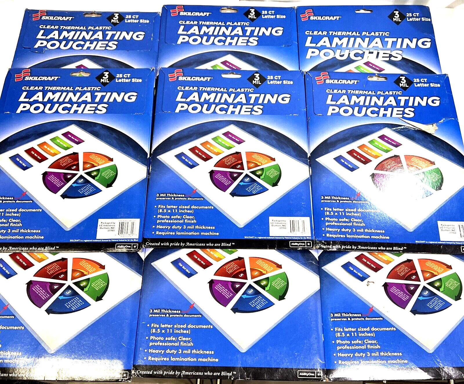 Skilcraft 3 Mil Clear Thermal Plastic Laminating Pouches 8.50″ x 11″ (9-Pack)