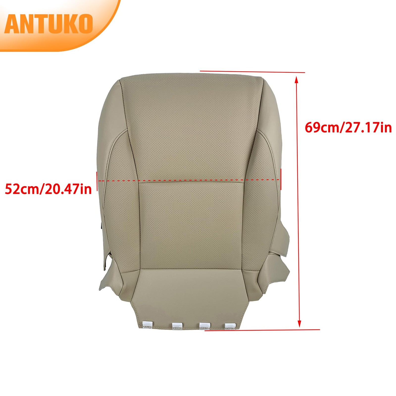Driver Side Tan Bottom Leather Seat Cover for ES350 Sedan 2007-2012