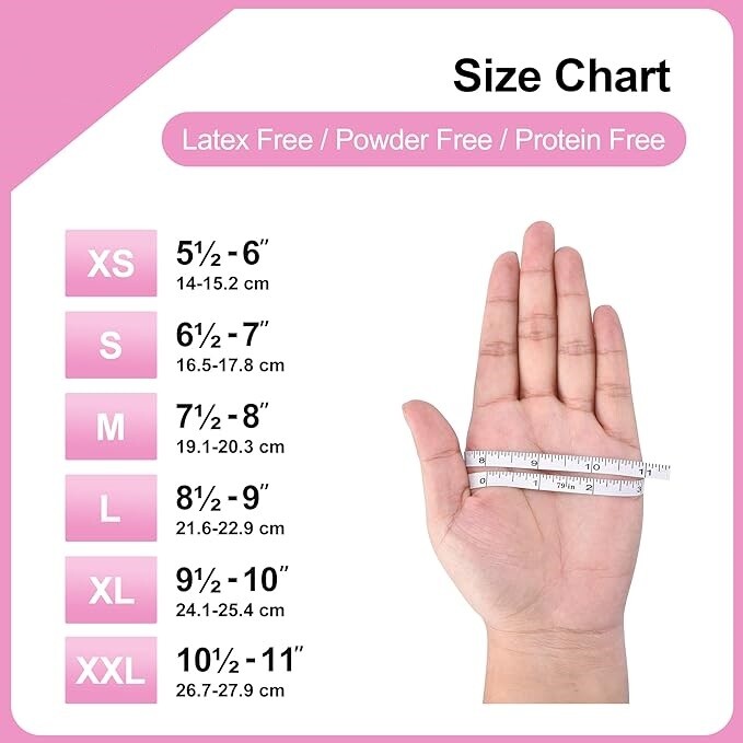 GP Craft Medical Nitrile Gloves 3.5Mil Powder Latex Free Disposable (100pcs)