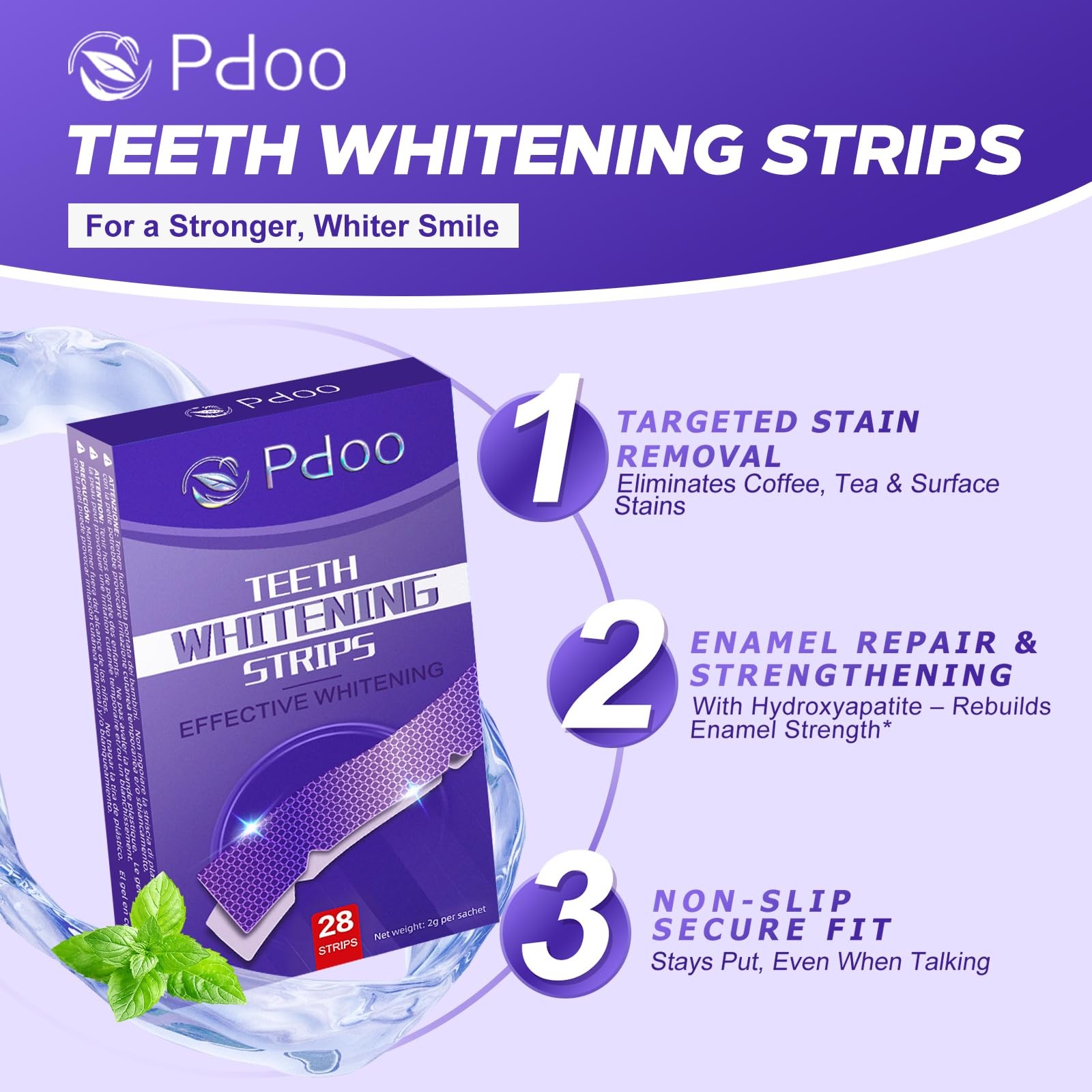 Purple Teeth Whitening Strips 28 Count – 14 Days 1 (Pack of 28),
