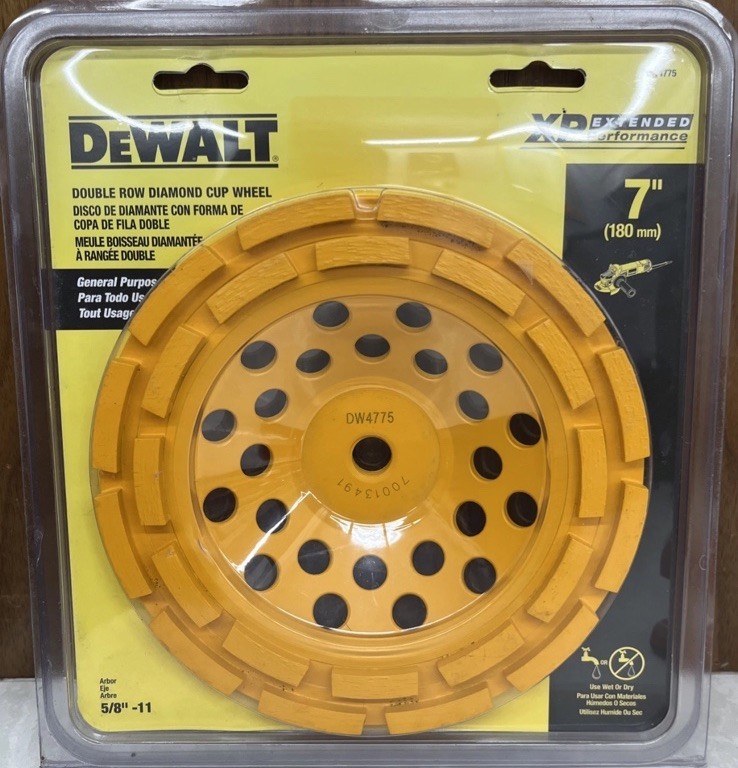 DEWALT DW4775 7 in. Double Row Diamond Cup Grinding Wheel