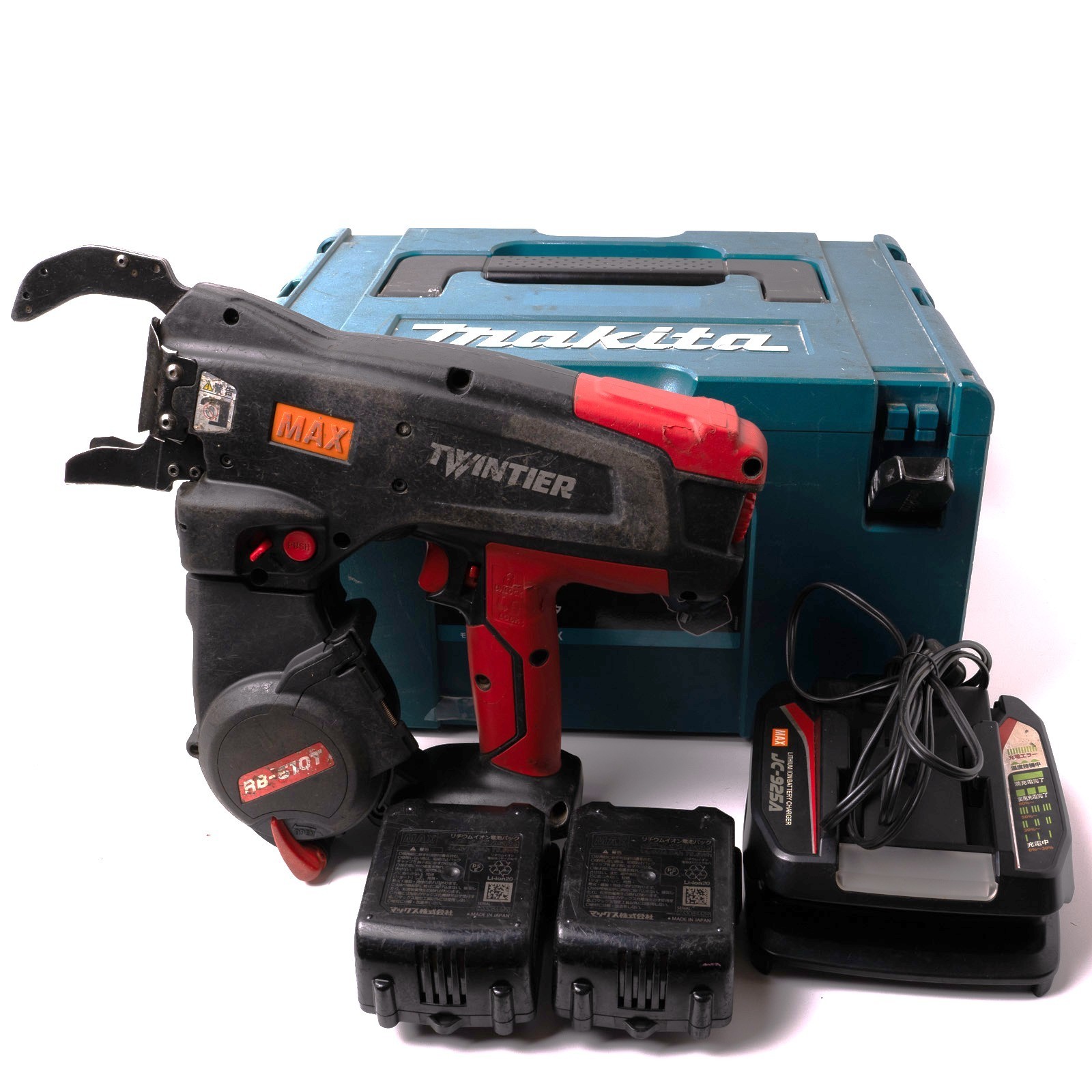MAX RB610T Rebar Tier Tying Machine W/ 2 Batteries, Charger RB-610T-B2C Twintier