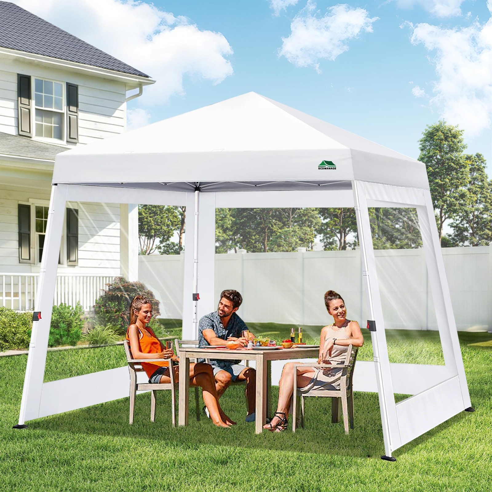 Scomanage Clear Canopy Sidewalls For 10X10 Slant Leg Pop Up Tent3 Pack Sunwalls