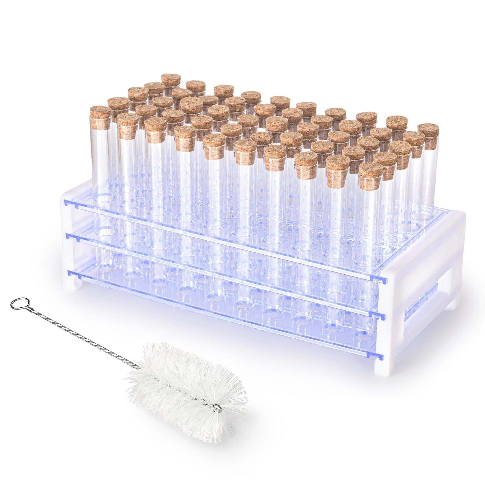 30pcs 20ml Glass Test Tubes with Cork Stoppers for Experiments and Plants