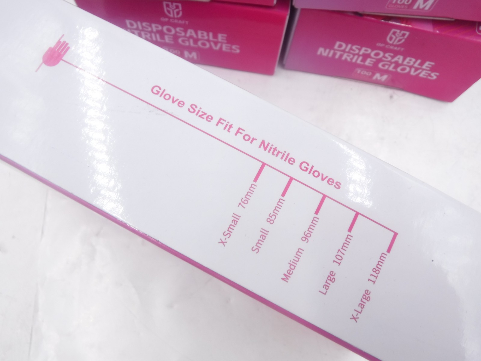 500 Pack GP Craft Size Medium Pink Disposable Pink Nitrile Gloves