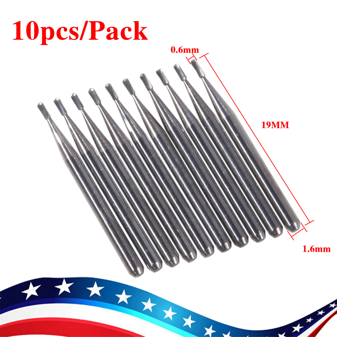 10pcs USA Dental Tungsten Carbide Cutting Burs Pear Shape FG-329 ty
