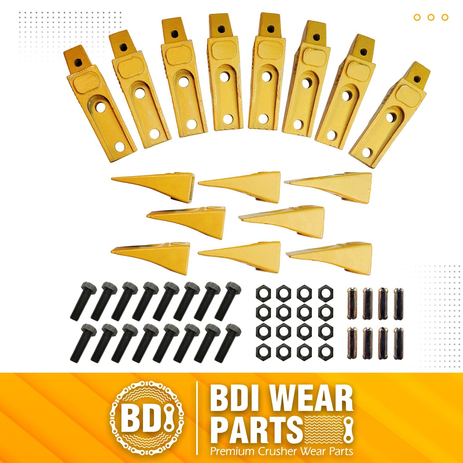 8 Bobcat Style Skid Steer Bucket Bolt-On Shanks, Teeth, &Pins- Assembly 6737322Y