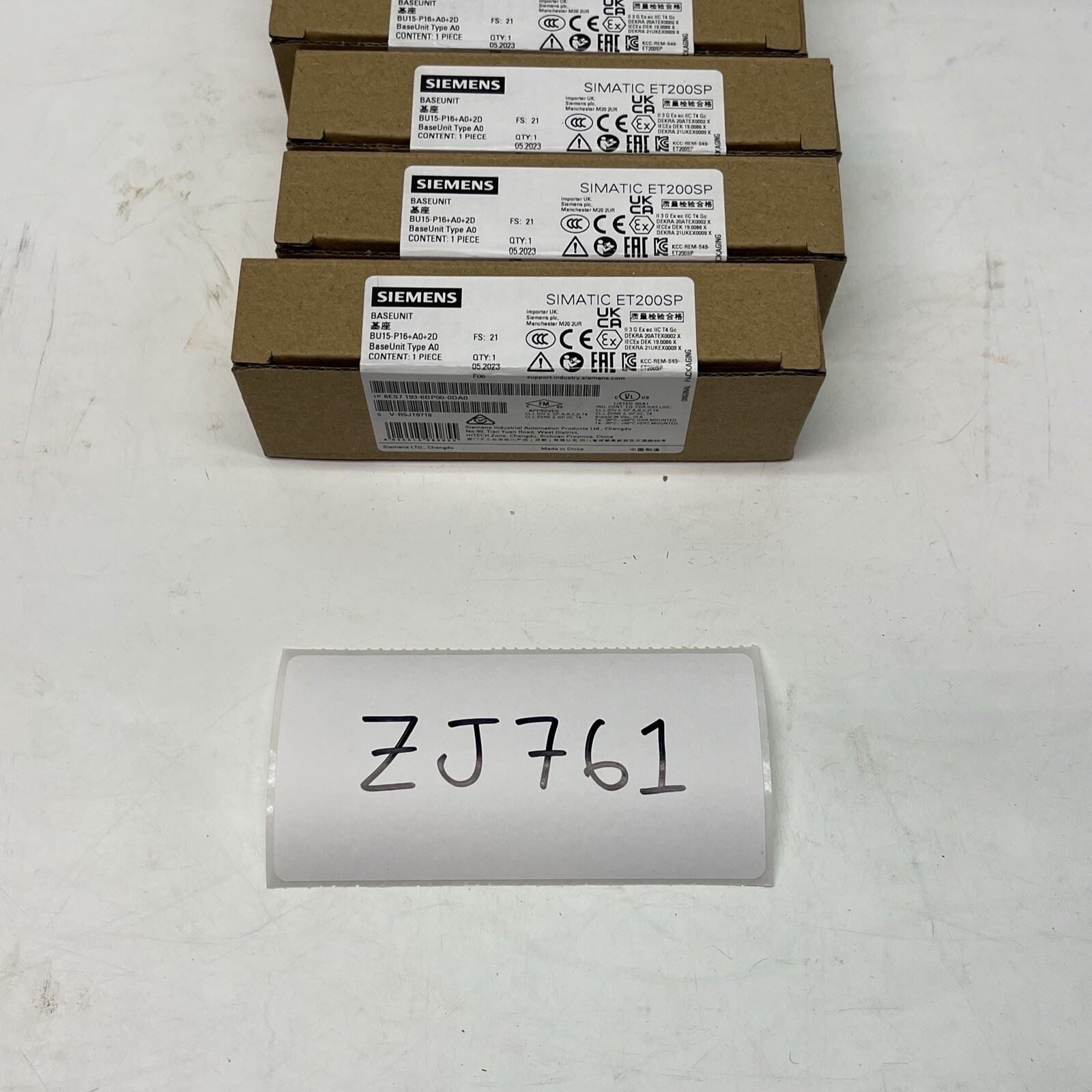 7pk Siemens 6ES7193-6BP00-0DA0 SIMATIC ET 200SP Base, BU Type A0, Factory Sealed