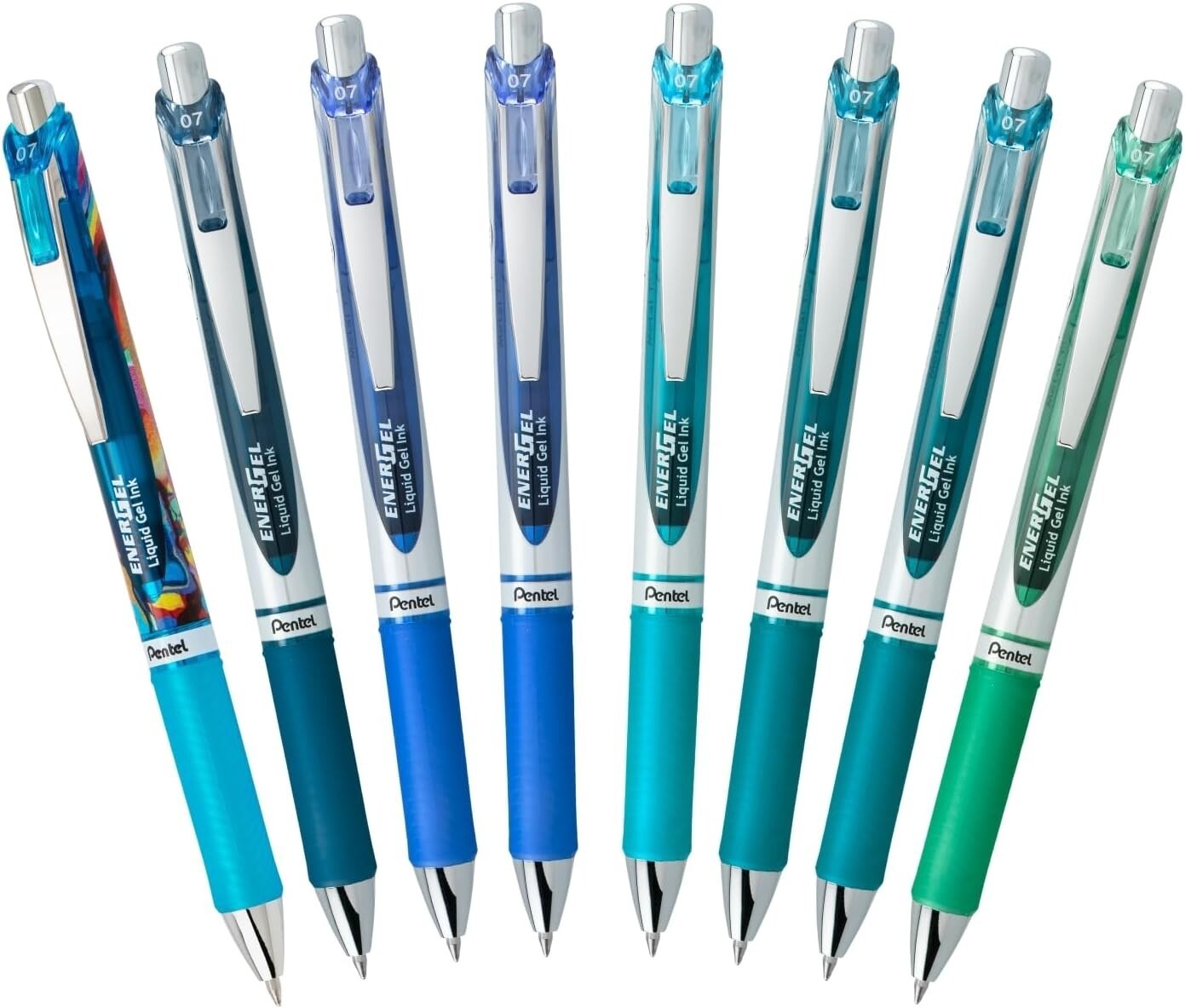 Pentel EnerGel RTX Retractable Liquid Gel Pen, Chill Expressions Pack, 0.7mm