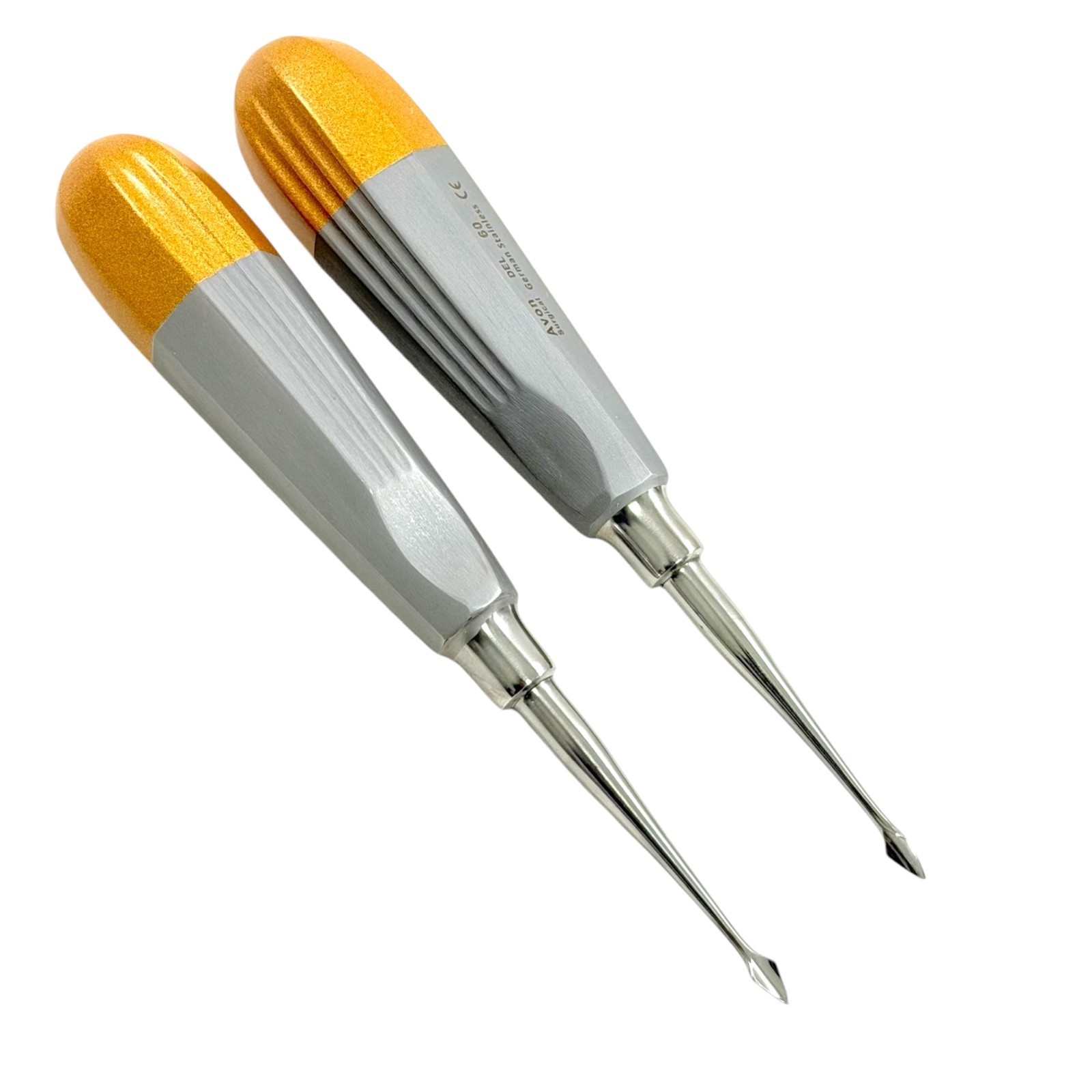 2 EA German Dental Tooth Surgery Straight Spade Concave Root Tip Elevator #60
