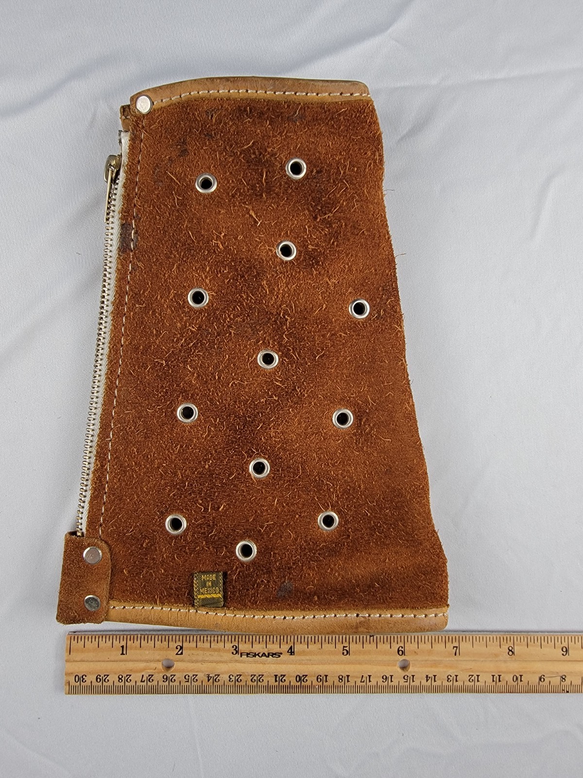 Vintage Leather Glassblowing Arm Guards Pair Suede Heat Shields Made in Mexico