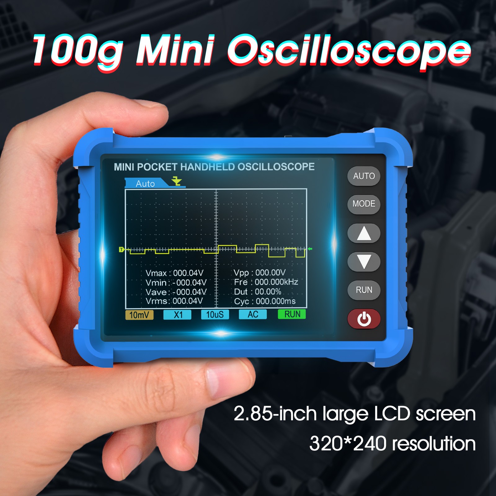 HoldPEAK Handheld Mini Oscilloscope Portable Digital Oscilloscope 250KHz 2.5MS/s