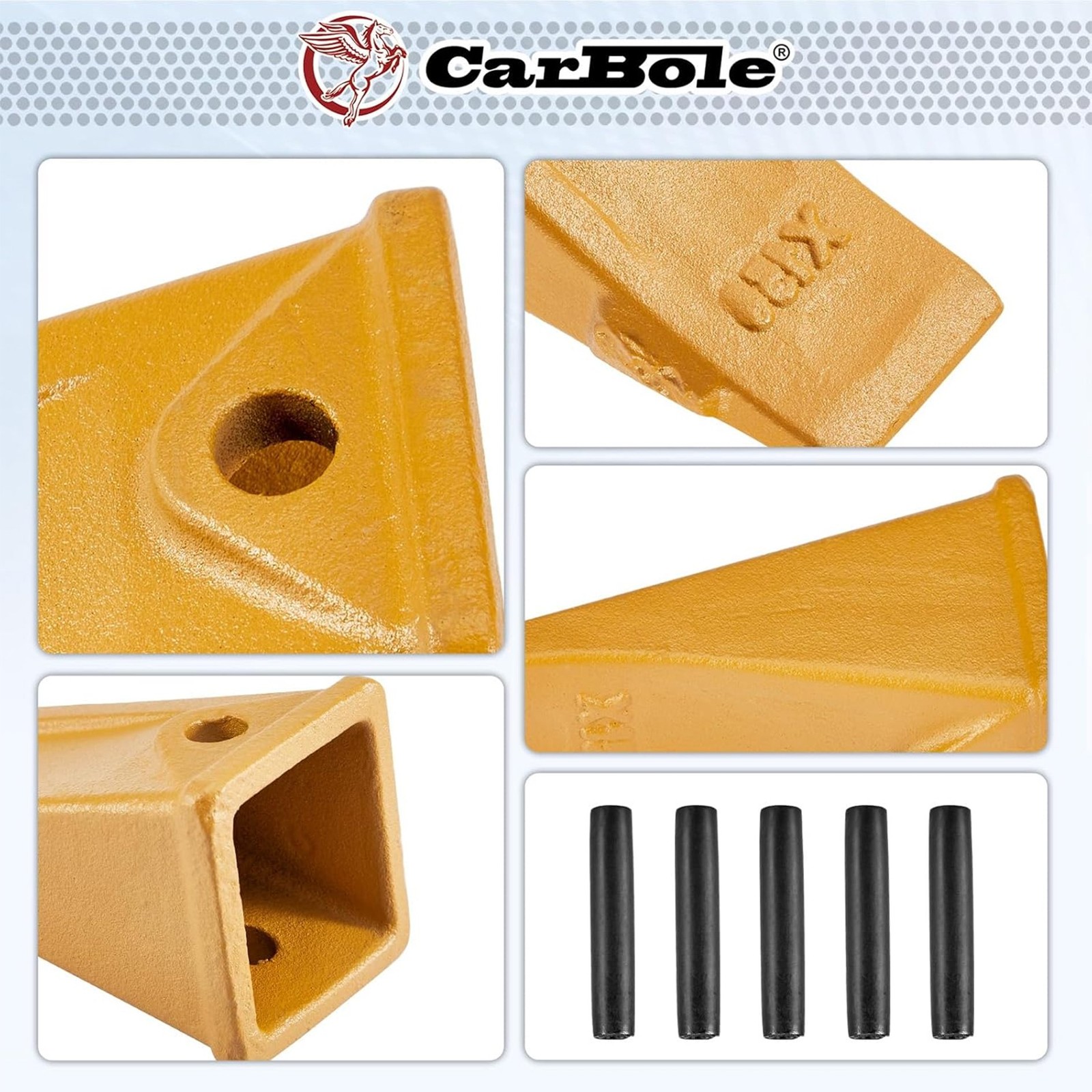 5Packs X156 Mini Excavator Bucket Teeth for Skid Steer and Mini Excavators