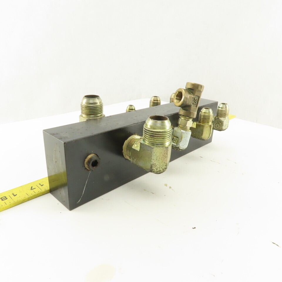 10 Port Parallel Hydraulic Manifold 3/4″ 1/4″ 3/8″ NPT Ports