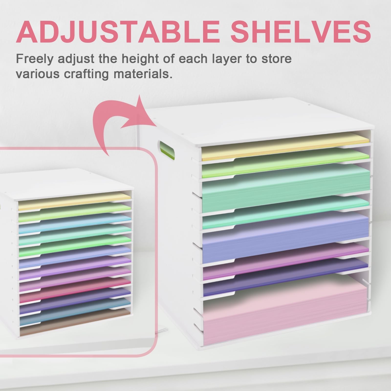 SONGWAY 12×12 Paper Storage Organizer – 13 Tier Desk File Organizer with Adju…
