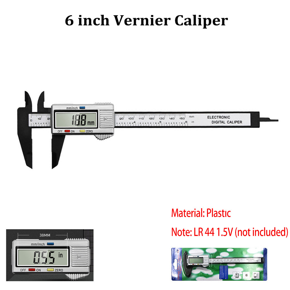 150mm Digital Caliper 6″ Micrometer LCD Gauge Vernier Electronic Measuring Ruler