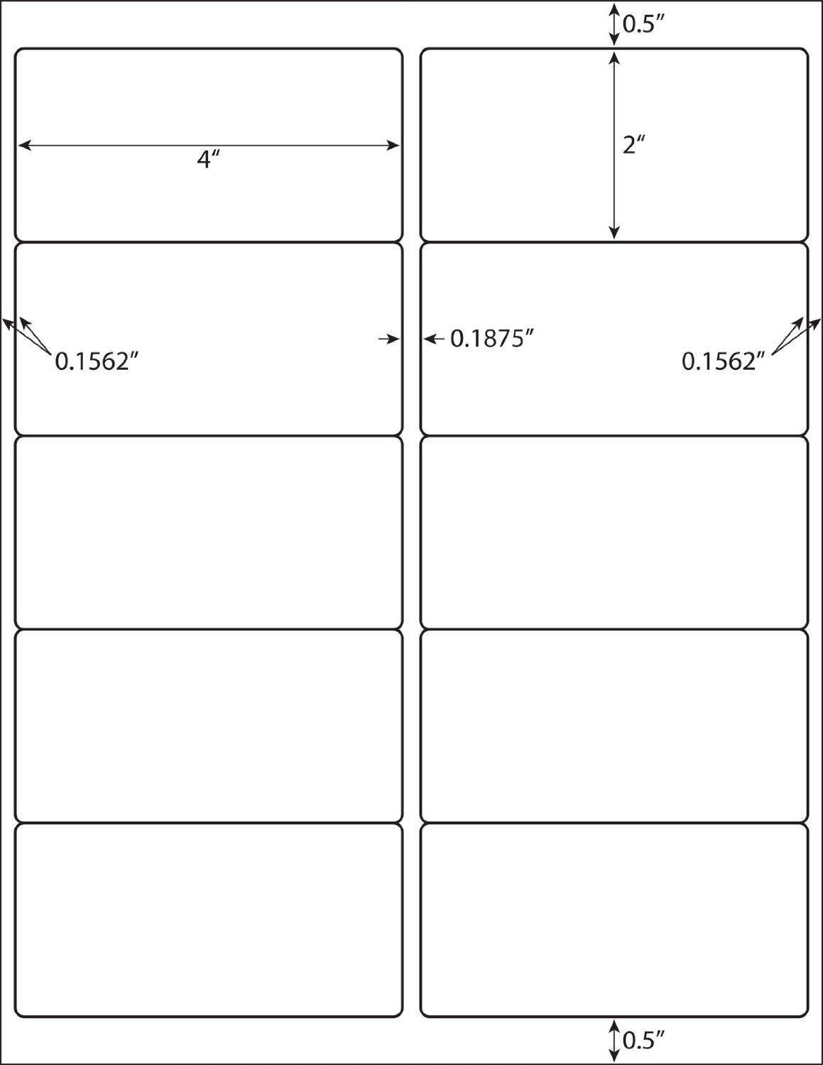 25-2000 Count Blank Address Shipping Labels 100 Sheets 2″x4″ 10-UP 10 Per Sheet