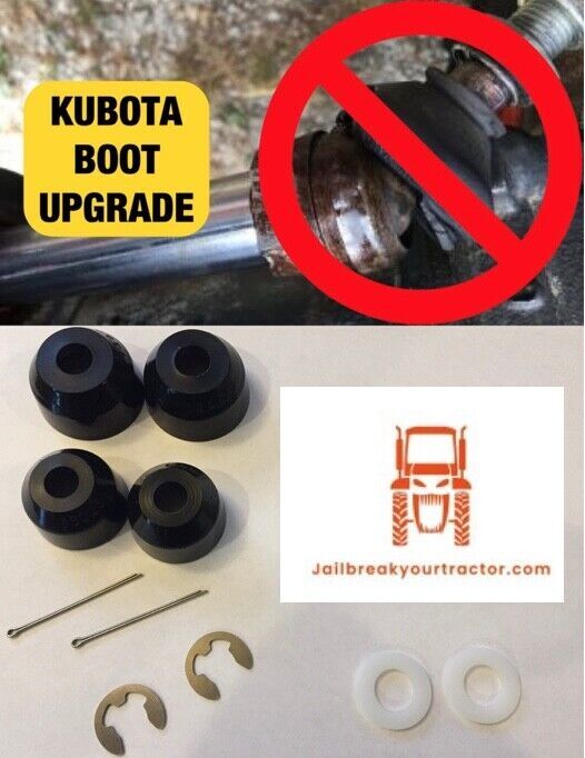 *Kubota BX GR Tie Rod Rubber Boot Kit Inner Outer Upgraded Style 1 Yr Warranty*