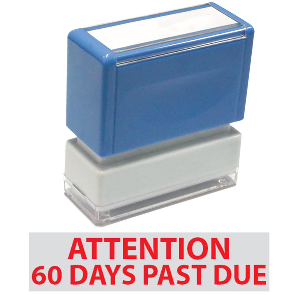 Attention 60 Days Past Due -JYP PA1040 Pre-Inked Rubber Stamp (Red Ink)
