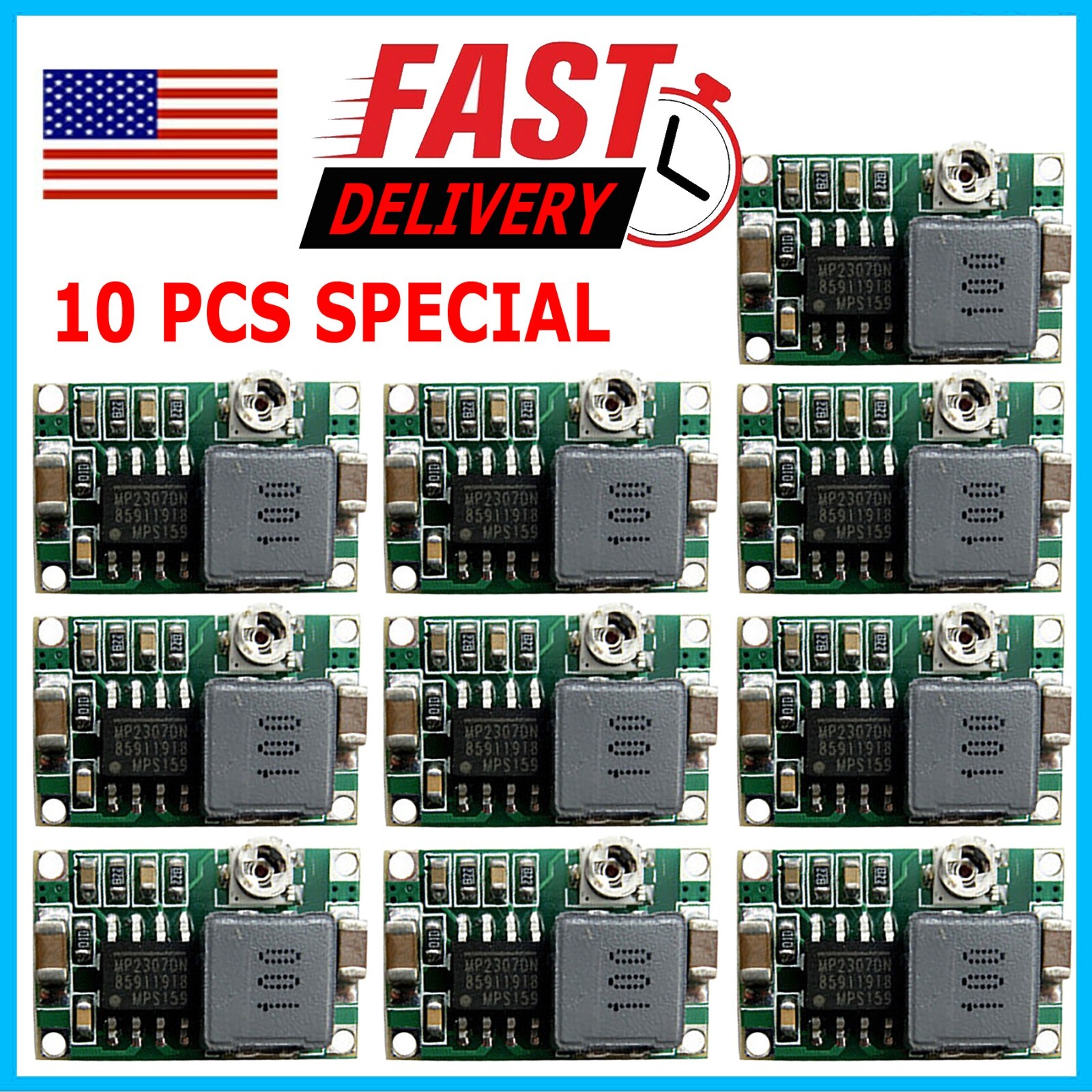 10X Mini360 3A DC Voltage Step Down Power Converter Buck Module 3.3V 5V 9V 12V